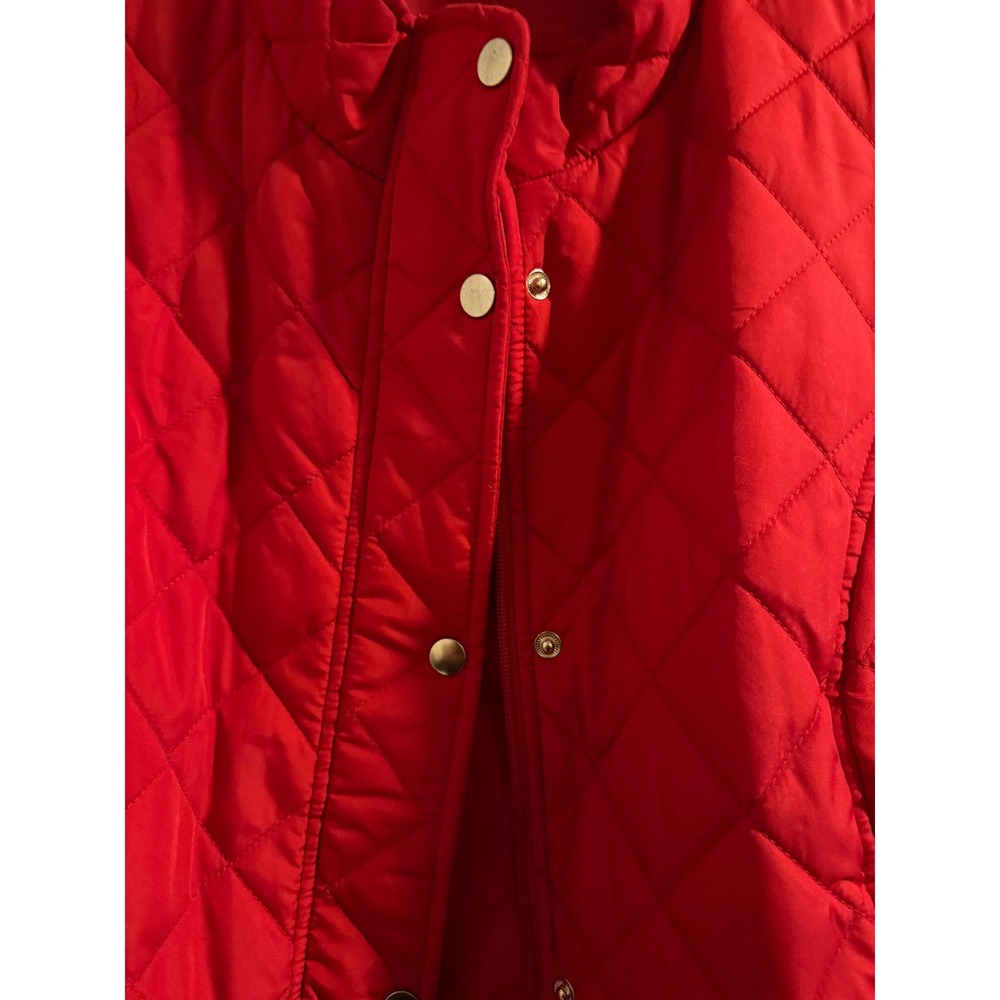 Mo Ka Quilted Puffer Vest Red Snap Front‎ Stand Collar Women's Size 2x - Picture 3 of 7